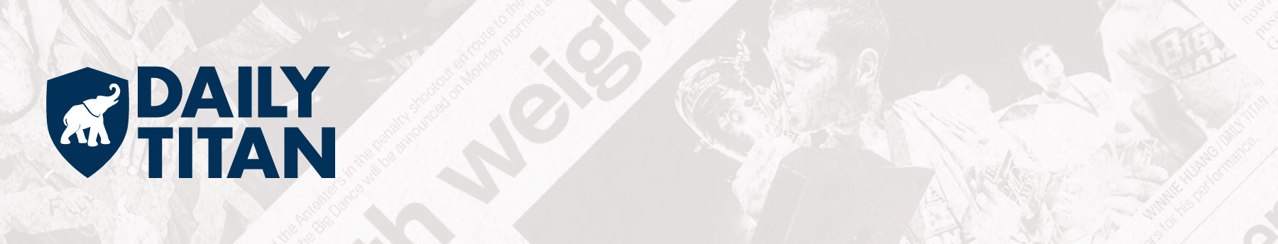 Banner of main Daily Titan logo with a faded background of a newspaper scan.