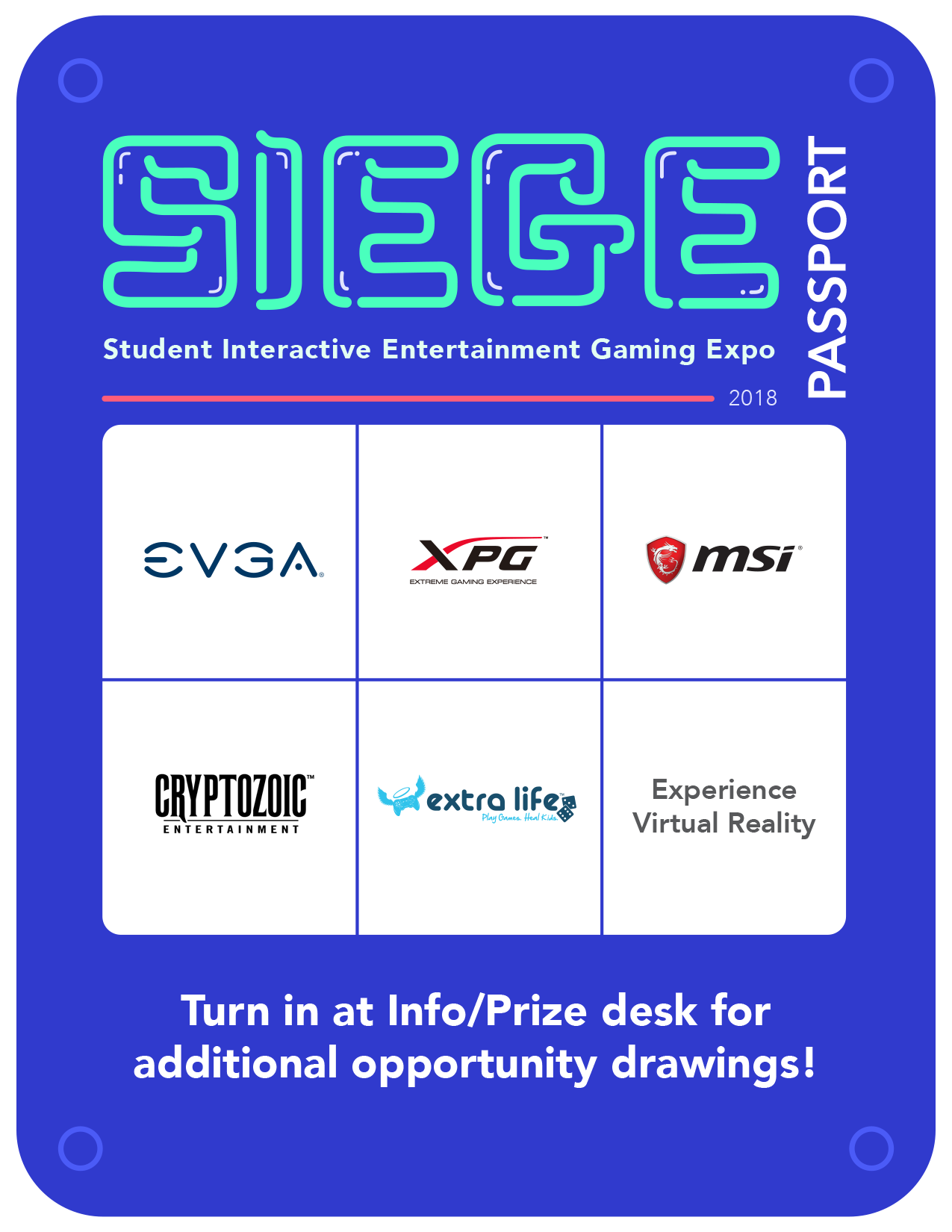 SIEGE passport, it is a stamp card made to get visitors to visit every booth.
